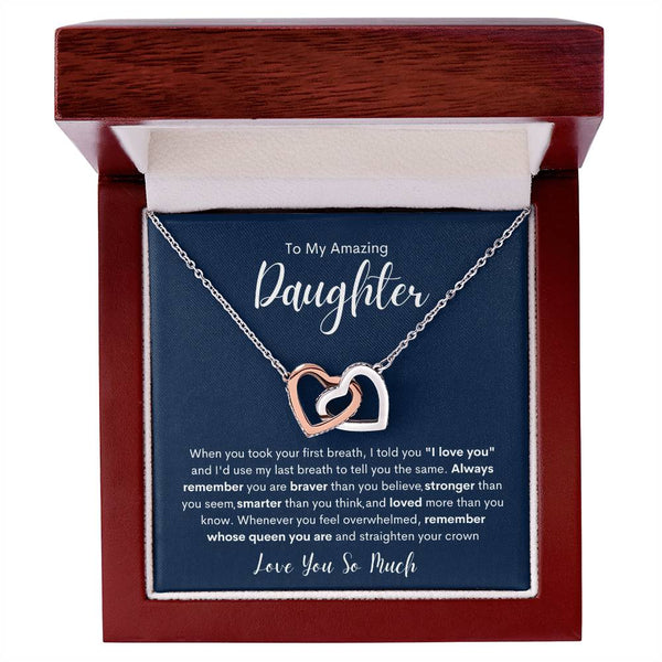 To My Amazing Daughter | Interlocking Hearts necklace