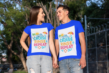 Cruise Rinse Repeat Unisex Tee | Vacation Shirt, Summer Apparel, Travel T-Shirt, Beachwear, Cruise Gift