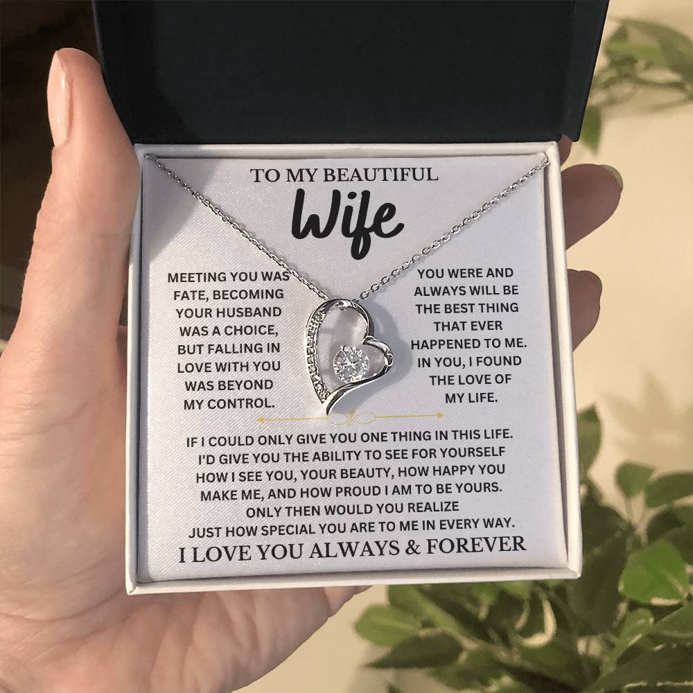 To My Beautiful Wife | Forever Love Necklace